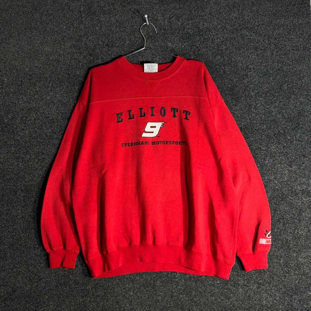 Vintage Chase Authentics Red nascar Crewneck Sweater Mens xl Elliot